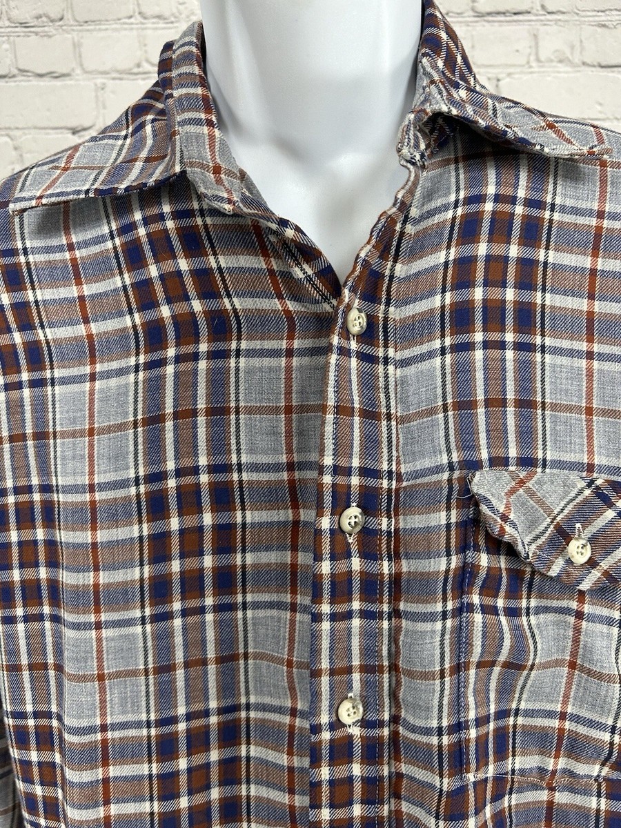 VTG Kings Road Sears Lightweight Long Sleeve Blue Orange Gray