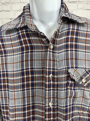 VTG Kings Road Sears Lightweight Long Sleeve Blue Orange Gray