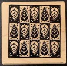 Magenta Leaf Plant Pattern Rubber Stamp