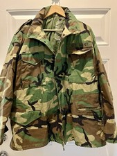 M65 Field Jacket / Coat Woodland Camo Large Reg Made In USA 40th Infantry Patch