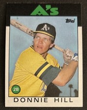 1986 Topps Donnie Hill Baseball Card #484 Athletics 2B VG O/C