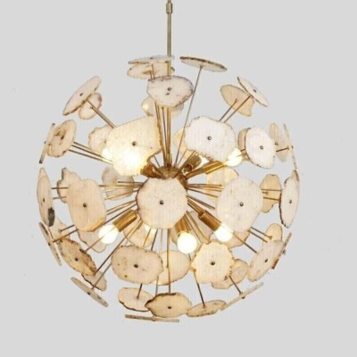 Mid Century Agate Sputnik Chandelier , Modern STELLAR Agate Starburst Chandelier