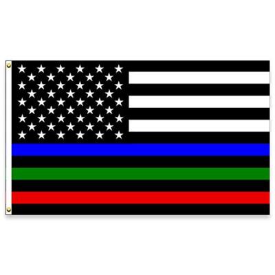 Thin Blue Green Red Line Premium 3x5 foot Flag OR Optional Flag with Mounting Ki