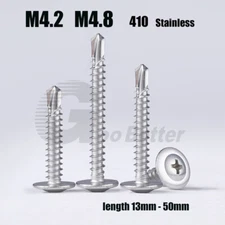 Phillips Self Drilling Screws Modified Truss Head 410 Stainless Steel M4.2 M4.8