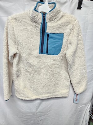 Boys' Medium 8/10 Faux Shearling Fleece Quarter Zip Mock Neck