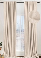 50 X 72 Beige Blackout Curtains Set Of 2 Panels Back Tab/Rod Pocket 2