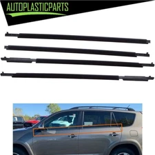 4x Door Auto Window Trim Moulding Belt Weatherstrip For Toyota RAV4 2009-2012