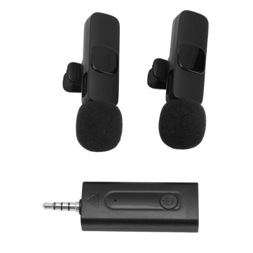 Wireless Lavalier Lapel Microphone 2 Pack 3.5mm Automatic Noise Reduction Clip - Picture 1 of 12