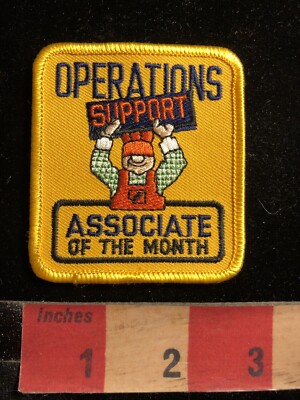OPERATIONS SUPPORT Associate Of The Month Patch In Tacky Orange Overalls 96SS
