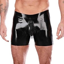 Handmade Latex Underwear Costumes Pants Tight Trouser Leggings Front Zipper