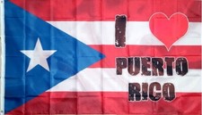 Puerto Rico Flag I Love PR 3 X 5 Feet W/ Brass Grommets Free Shipping