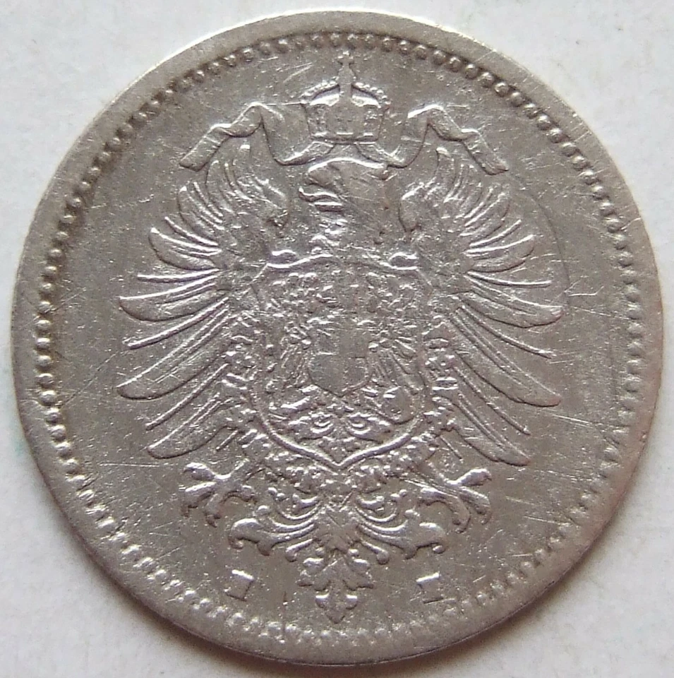 Coin Deutsches Reich Kaiserreich Silver 50 Pfennig 1877 H In Fine - Image 2 of 2