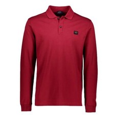 PAUL SHARK Polo En Coton Piqué Bio Manche Longue Bordeaux Regular