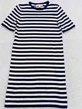 Michael Kors Dress Women XS Black &White Stripe Knit Sweater Tshirt Knee Length