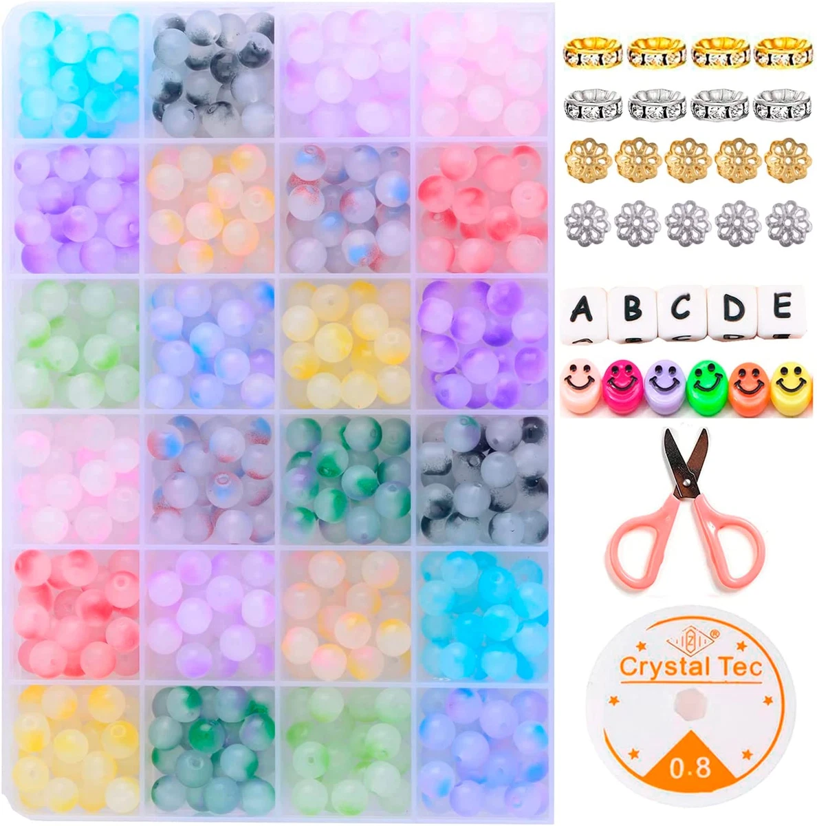 Glass Beads Kit for Jewelry Making Bracelet Charms Set Glass Beads Kit Jade