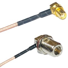RG316 SMA FEMALE ANGLE to N Female Bulkhead Angle RF Cable Rapid-SHIP LOT