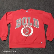 Vintage BOLD Warriors Sweatshirt Adult Medium Red V Stitch Russell