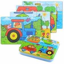 BBLIKE Puzzle Legno - 4 pezzi Giochi Legno Bambini con Confezione in Scatola di 