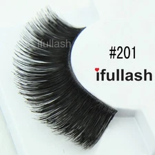 #201 6,12 Pairs ifullash 100% Human Hair False Black Eyelashes