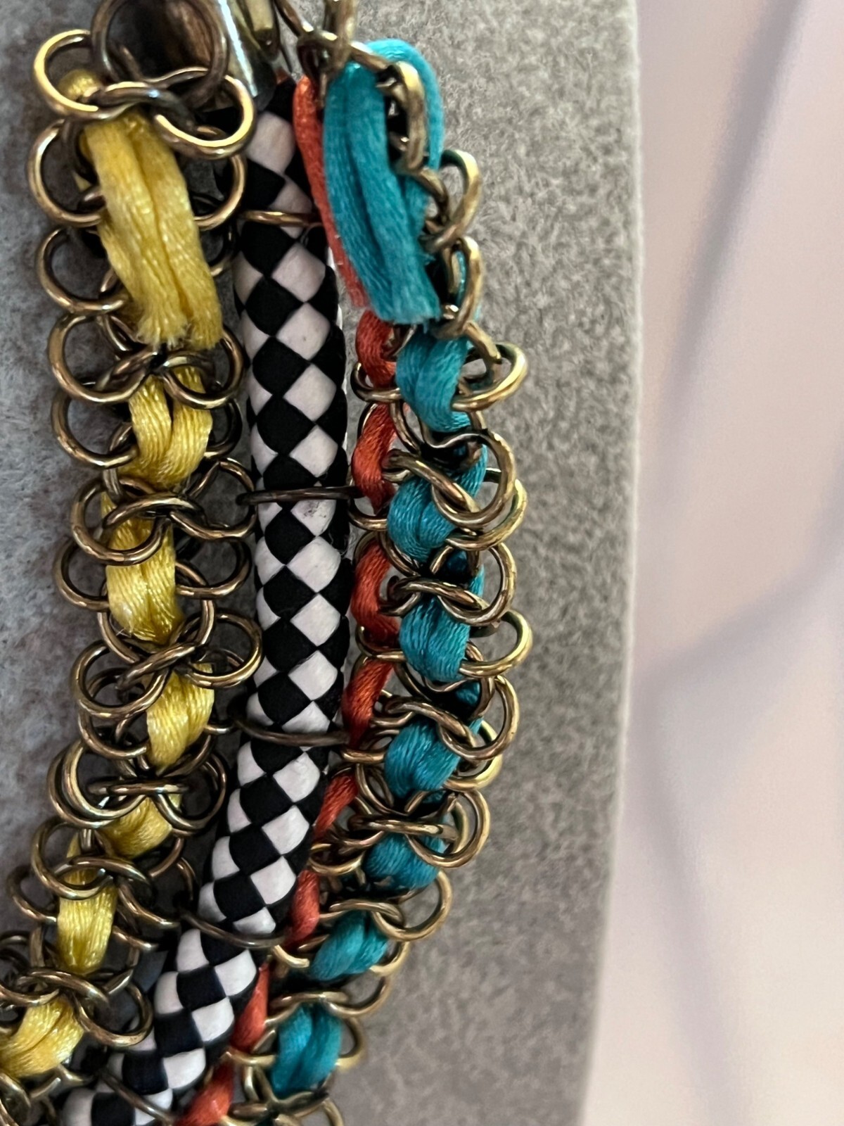 Handmade Multicolor Statement Necklace With Brass… - image 2