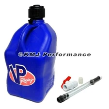 VP Racing Blue Square 5 Gallon Race Fuel Jug Gas Can + Fill Hose W/ Shut Off