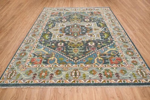 Oushak Rug Hand Knotted 100% Wool Handmade Area Rug Carpet for Home