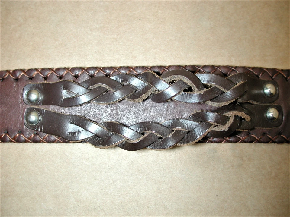 Kenneth Cole Brown Leather Wide Motorcycle Adjustable Bracelet - Image 3 of 4