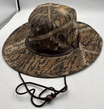 Vtg McAlister Waxed Safari Hat M Mossy Oak Shadow Grass Camo Duck Hunting USA