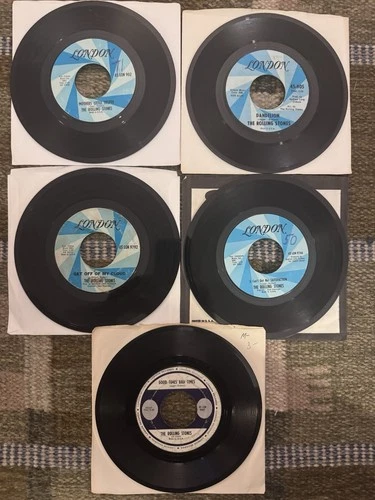 Rolling Stones 7” Lot Of 5 London Records Mixed Condition Play Tested