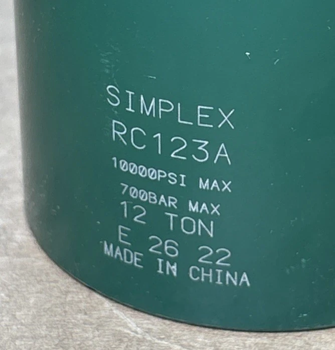 RC123A SIMPLEX 12 TON 3" STROKE Hydraulic Cylinder HOLLOW photo 3