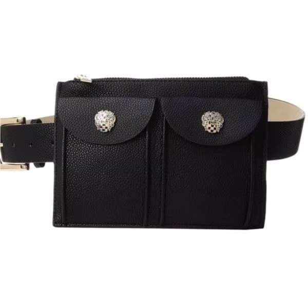Vince Camuto Black Double Pocket Crossbody Belt Bag