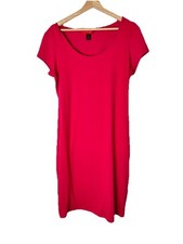 HOT KISS Dress XL Hot Pink BODYCON Soft Jersey Knit Knee Length