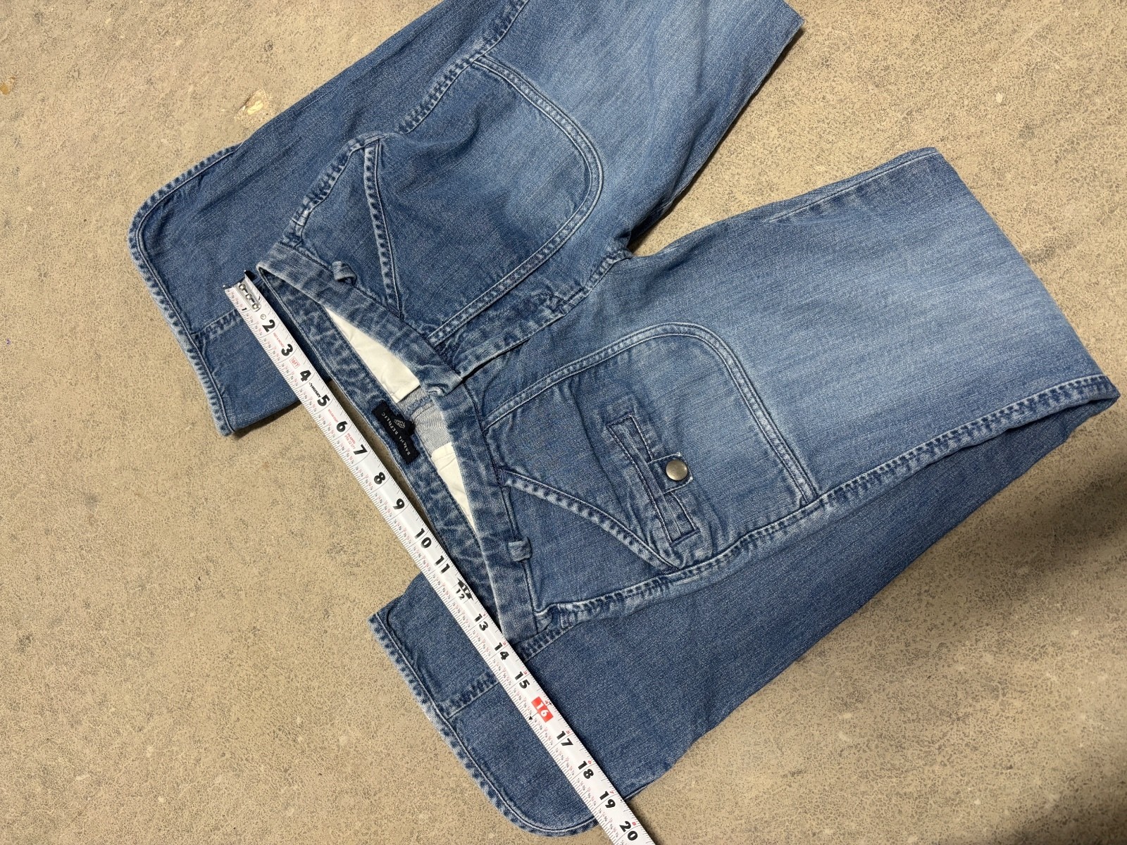 Banana Republic Utility Cargo Pocket Wide Leg Jeans Light Wash Size 4 image 5
