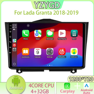 For Lada Granta 2018-2019 Car Radio Sat Nav Stereo Carplay GPS Video Multimedia BT