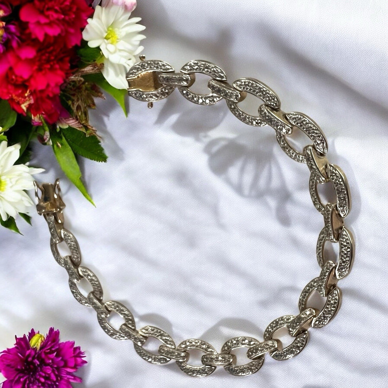 Solid Sterling Silver, .925 Intricate Flat Oval L… - image 9