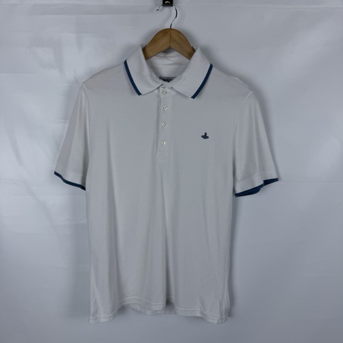 Vivienne Westwood, Vivienne Westwood Vintage Polo Shirt White Men Sz XL Cotton