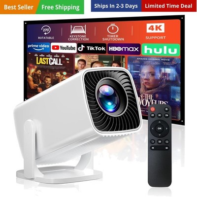 Mini Projector, Portable Projector 4K & Full HD 1080P Support, 270° Rotation ...