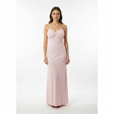 Montgomery Ward Gown Womens Pink Vintage 70s Spaghetti Strap Retro Glam