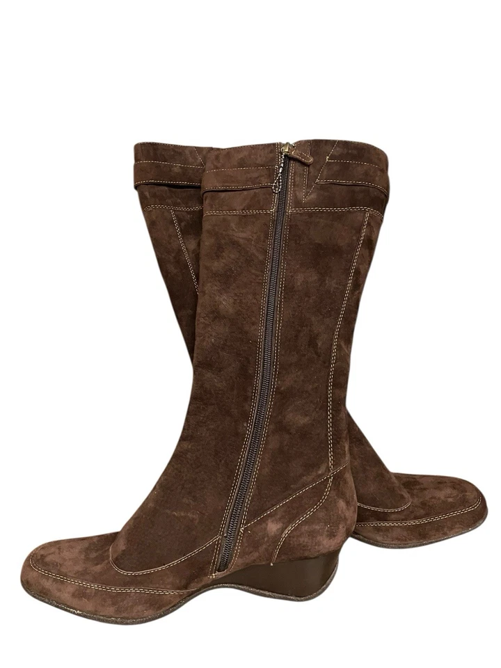 Cuero Gamuza CIRCA JoanDavid CJTONIA Western Hippie Cuña Becerro Cremallera Alta Bota 11 Foto 2 de 4