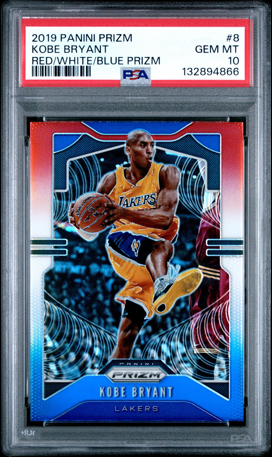 2019-20 Panini Prizm #8 Kobe Bryant Red White Blue Prizm Lakers PSA 10 GEM MINT