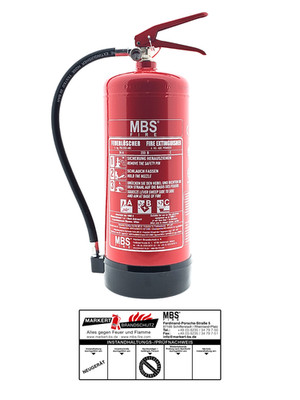 6 kg ABC Pulver Dauerdruck Feuerlöscher EN 3 Brandklasse A/B/C 34A = 10LE