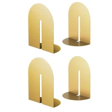 Runway Gold Bookends for Books 2 Pair Metal Holders Office Shelves Adults Kids