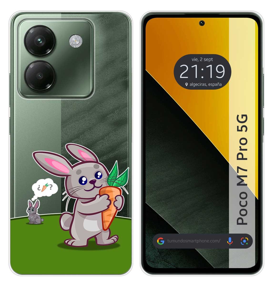 Cover Silicone Trasparente per Xiaomi Poco M7 Pro 5G Disegno Coniglio Disegni
