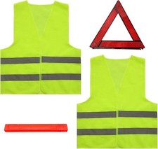 3 in1 Warndreieck und Warnwesten Auto Set 360 Grad Reflektierend Warndreieck
