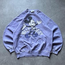 Vintage Disney Mickey Mouse Sweatshirt Mens Medium Purple Y2K Walt Disney World