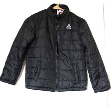 Reebok Kids Black Puffer Jacket Full Zip Quilted Coat Size 8 Boys Girls