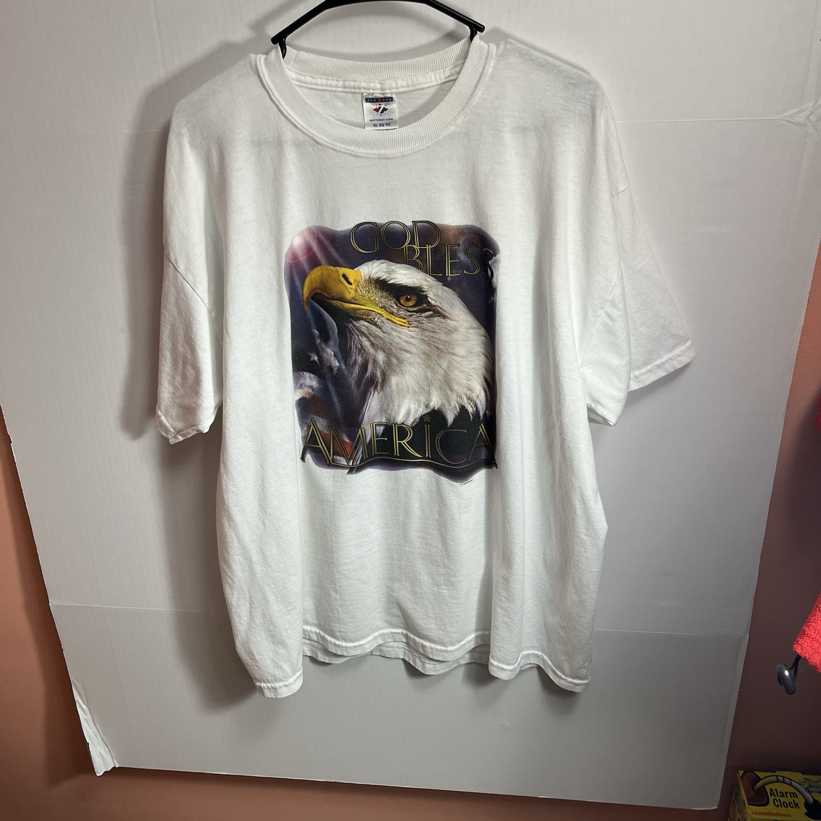 Vintage God Bless America Shirt Men’s Xl White Y2K 90s Eagle America USA Nature