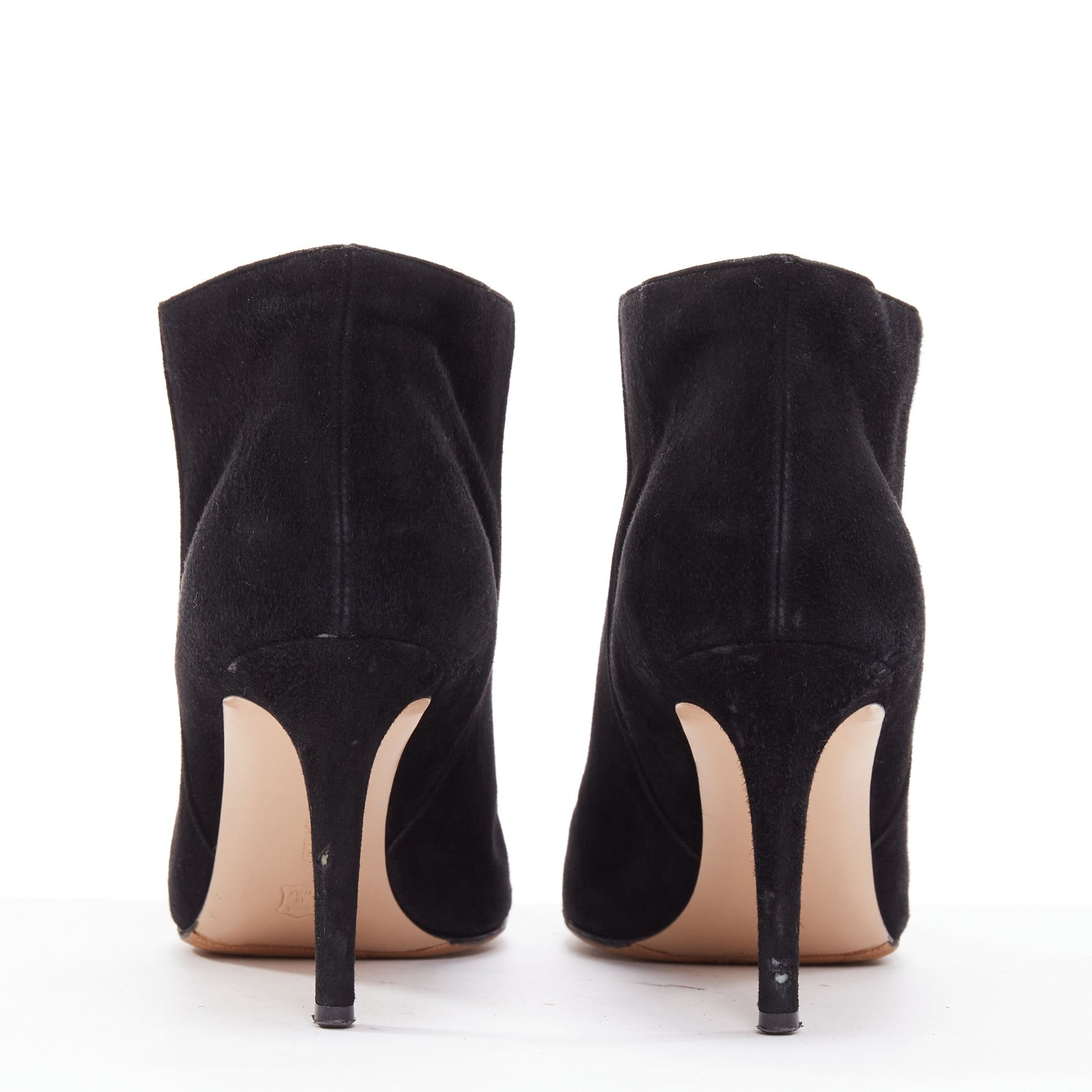GIANVITO ROSSI Stilo black suede leather pointy toes ankle booties EU37.5 image 5