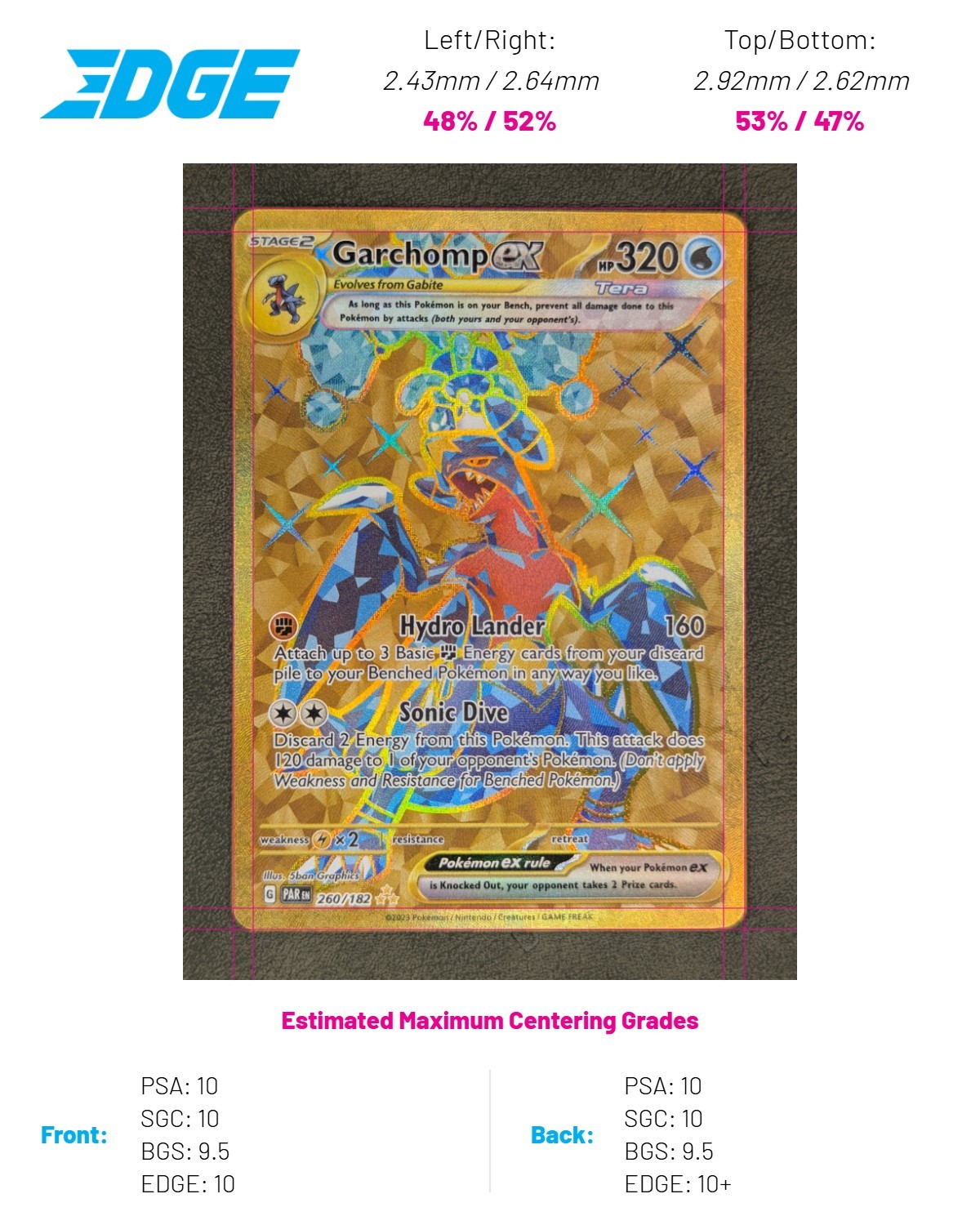 Garchomp ex 260/182 Pokémon TCG Hyper Rare SV04: Paradox Rift Near Mint