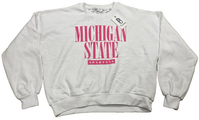 Pressbox Medium Michigan State Sutton Janise Waist Oversized Pullover Sweatshirt